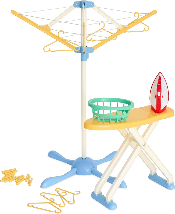 Casdon 61450 Wash Day Set Toy Pretend Steam Iron and Laundry Basket!,Pastel, Aged 3+ Pastellfarben,