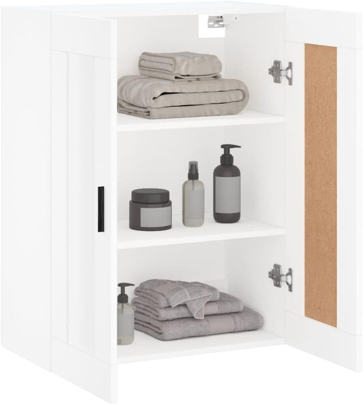 Gecheer Schrank, Hängeschrank, Wandschrank, modern, aus Sperrholz, Weiss, mit 2 Türen, 69,5 x 34 x 9