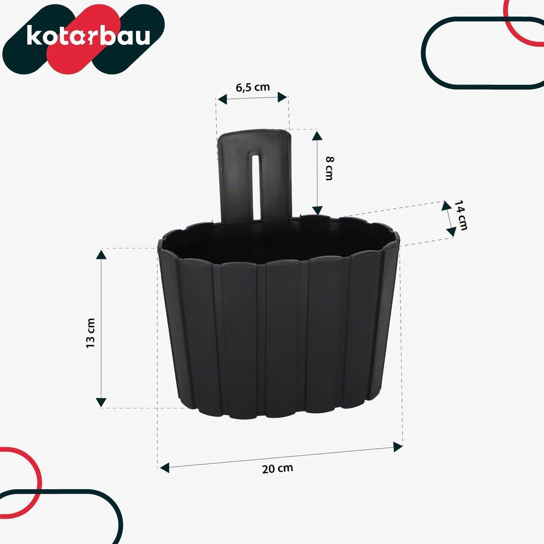 KOTARBAU® 4er Set Blumenkasten Balkon - Wandampel - Blumentopf - 20x14cm H: 13cm Anthrazit - Wandamp