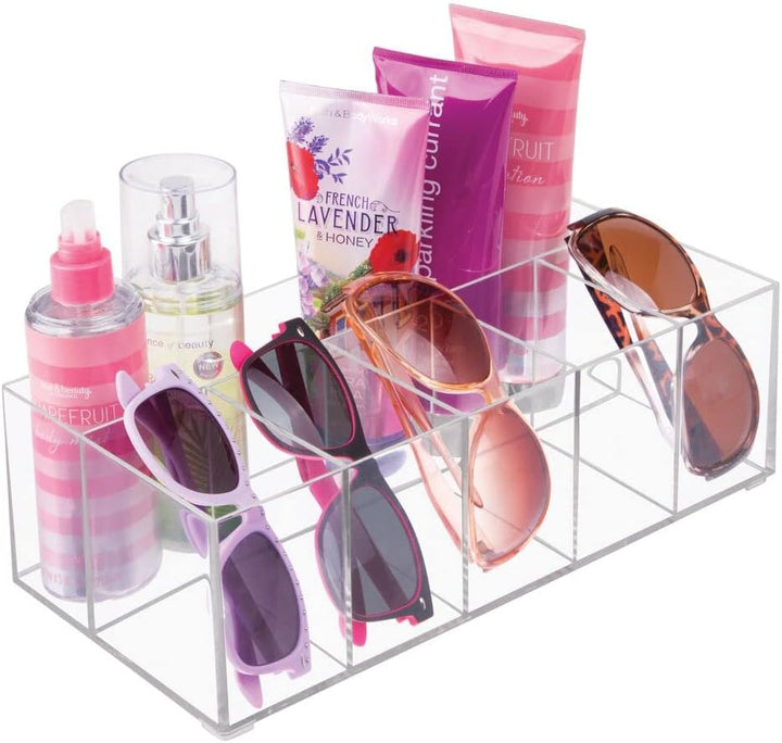 mDesign Kosmetik Organizer – Aufbewahrungsbox mit sechs Fächern für Make-up, Nagellack und Beautypro