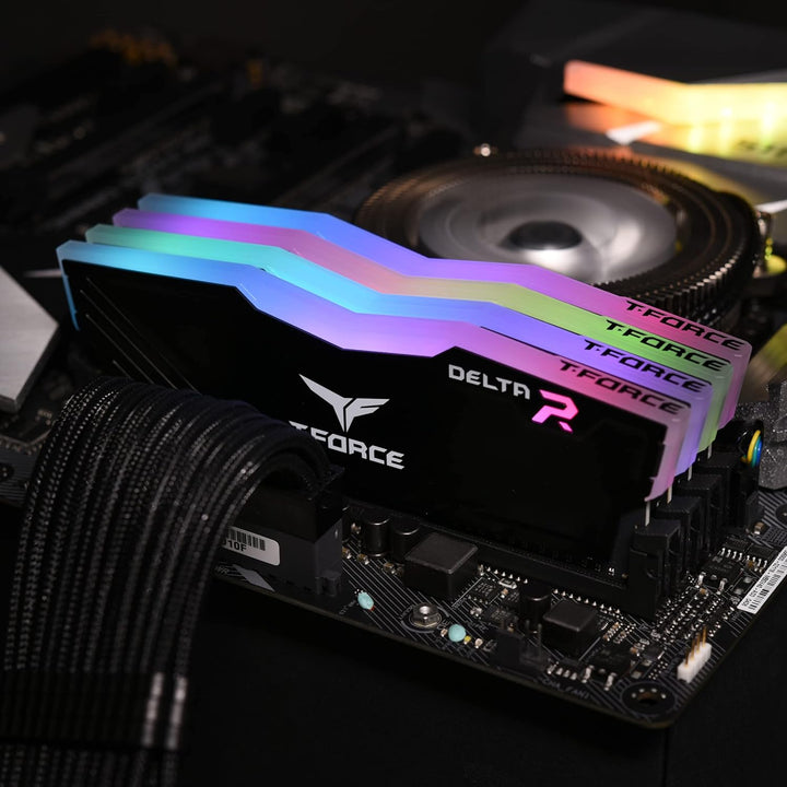 TEAMGROUP Team T-Force Delta RGB DDR4 Gaming Memory, 2 x 8 GB, 3600 MHz, 288 Pin DIMM, Black 16GB (8
