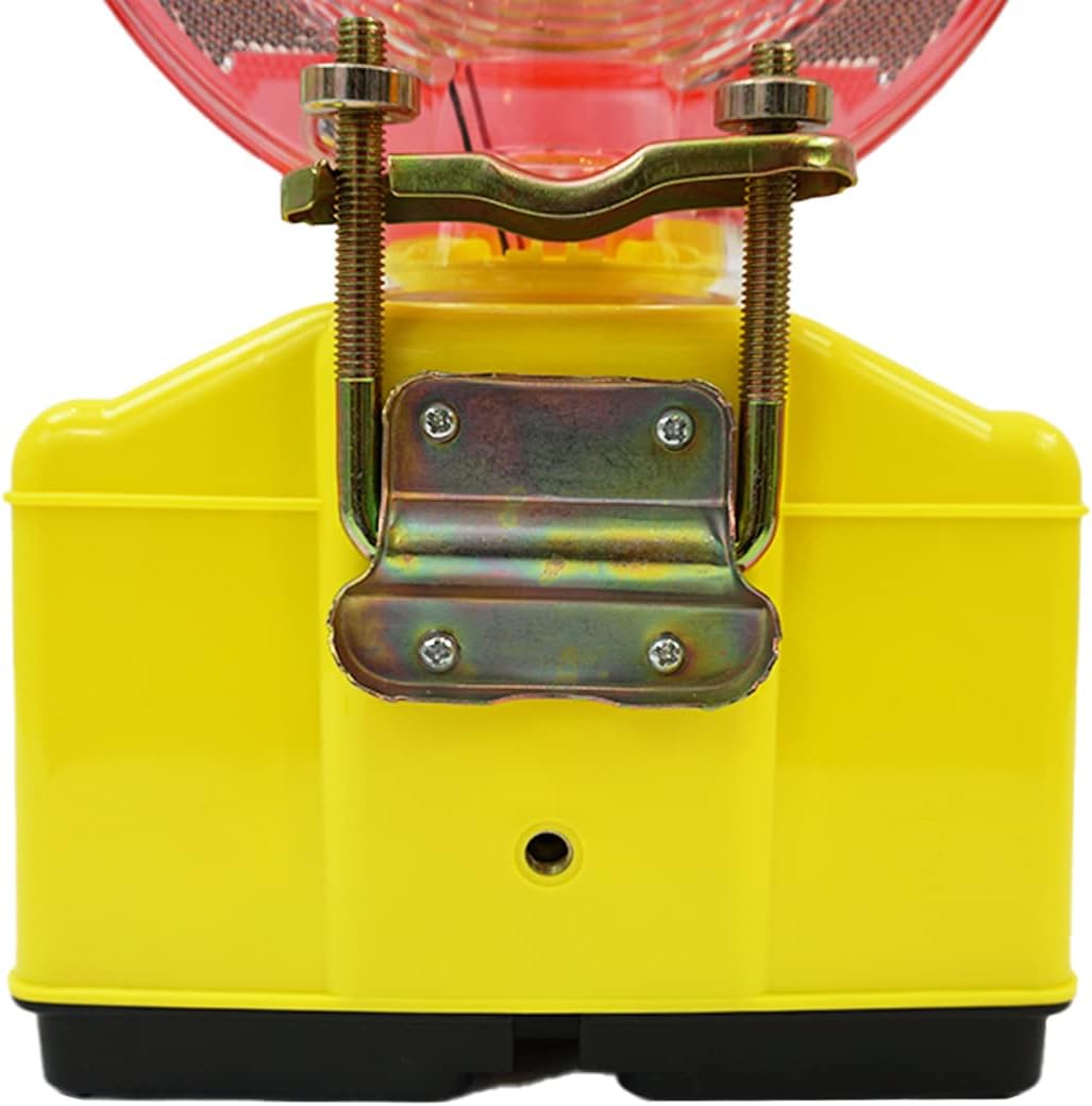 1 x siwitec LED Baustellenleuchte rot/transparent inkl. 2 x Blockbatterien Typ 4R25 6V 7Ah, LED Warn