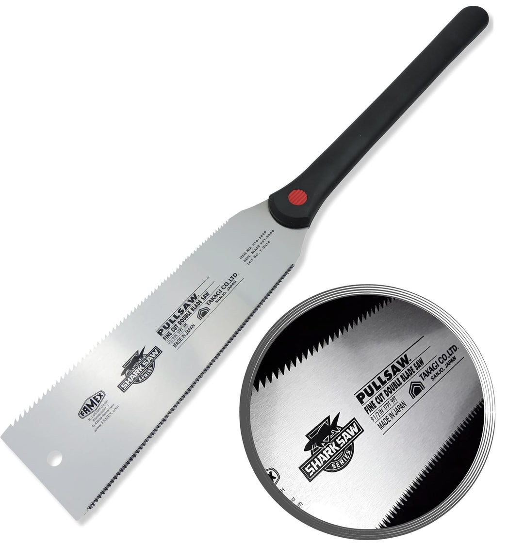 FAMEX 5510 Profi Japansäge Ryoba - Japanische Zugsäge - Doppel Feinschnittsäge mit 2 verschiedenen Z