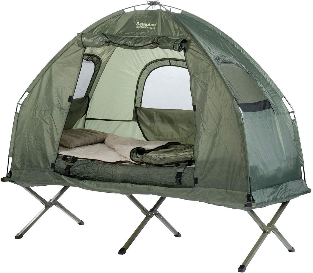 Zelt mit Feldbett 4in1-Zelt, Feldbett & Winter-Schlafsack, 4in1-Zelt, Feldbett & Winter-Schlafsack