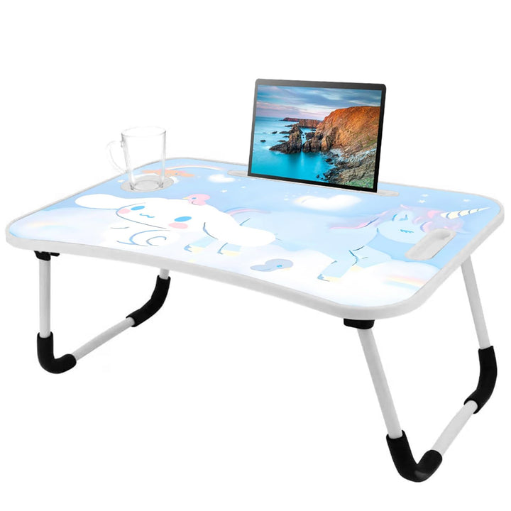 Laptop-Tisch Cartoon-Bilder,Tragbar Laptop Betttablett Tisch mit klappbaren Beinen &amp; Getränkeschlitz