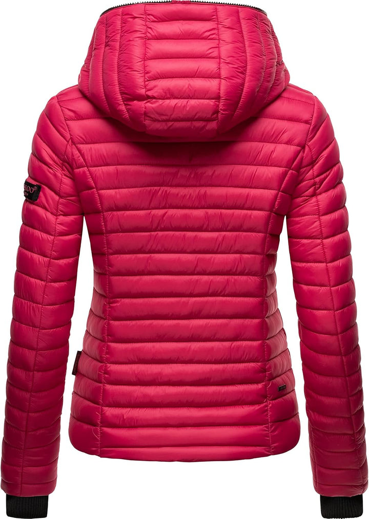 Navahoo Damen Damen leichte Übergangsjacke Steppjacke mit Kapuze Kimuk XS-XXL XS Fuchsia, S