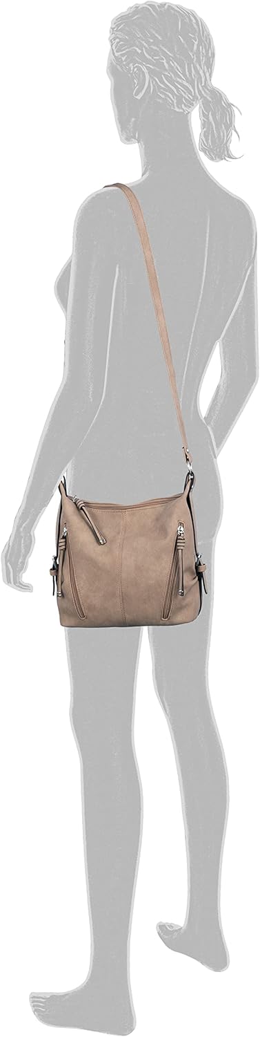 TOM TAILOR bags Caia Damen Umhängetasche Crossbody Bag 26x12x12 Taupe, 26x12x12 Taupe
