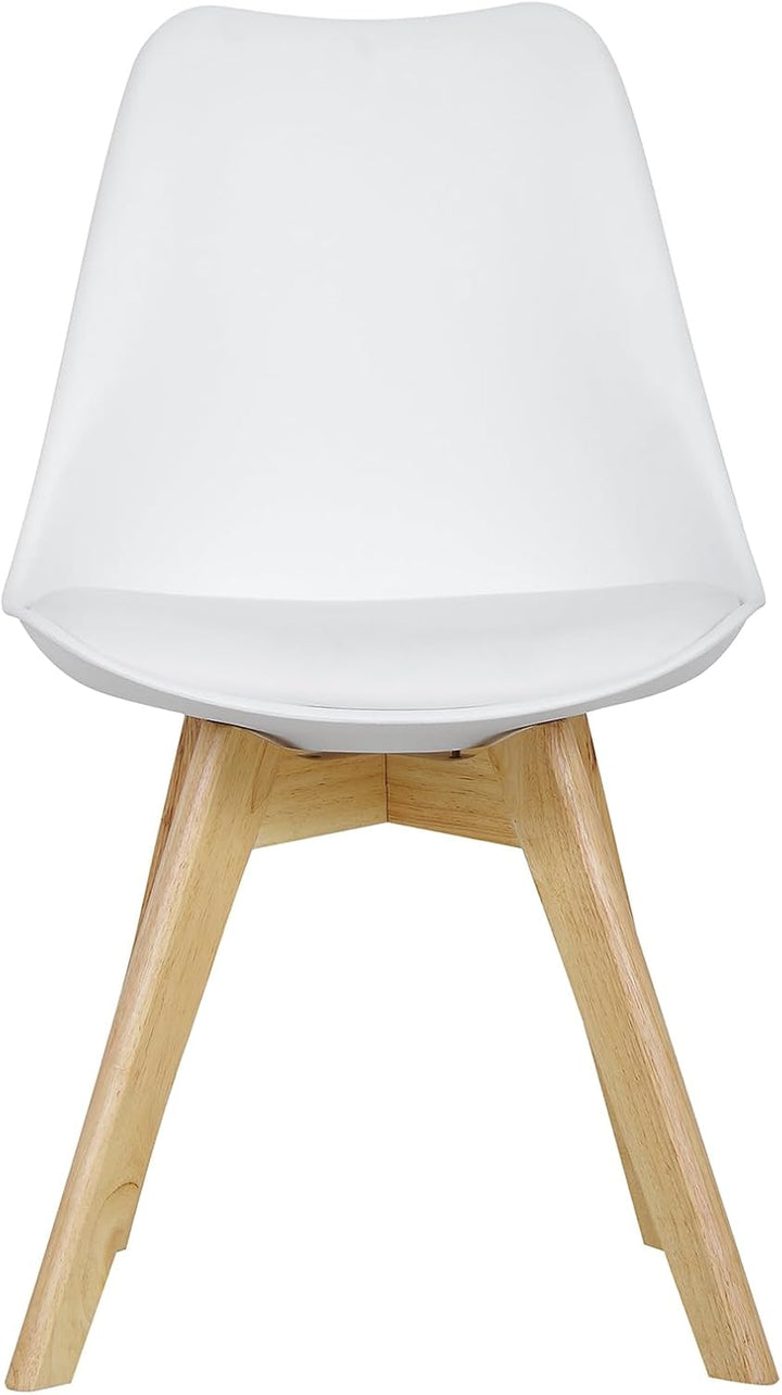 WOLTU® 4er Set Esszimmerstühle Küchenstuhl Design Stuhl Esszimmerstuhl Kunstleder Holz Weiss BH29ws-