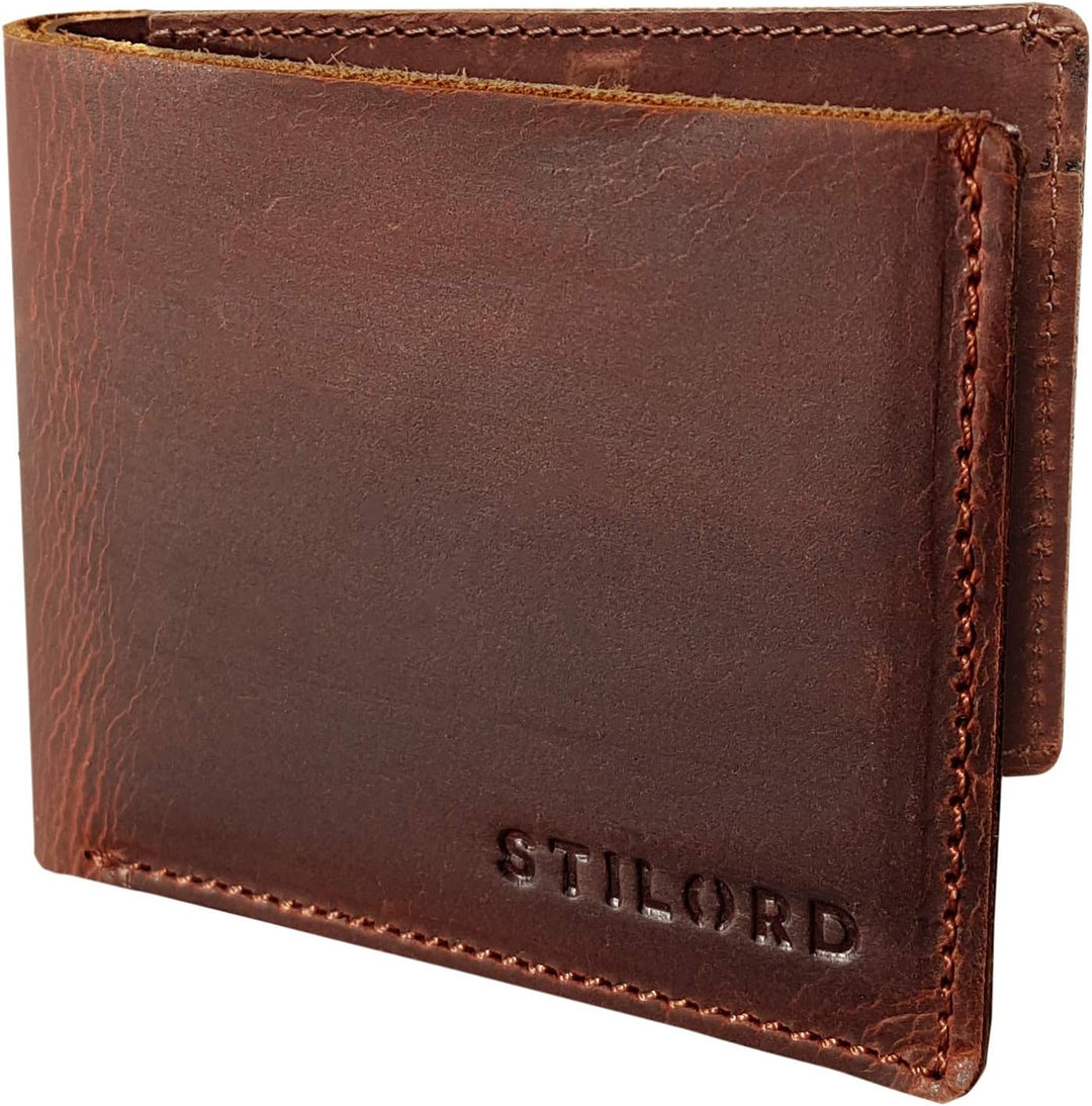 STILORD 'Darren' Slim Wallet mit Münzfach Leder Kleine Geldbörse RFID Herren Minibörse Portemonnaie