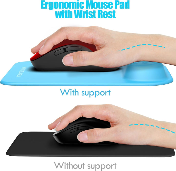 memzuoix Ergonomische Mauspad mit Handgelenkstütze, Premium Memory Foam Polsterung zur Schmerzlinder