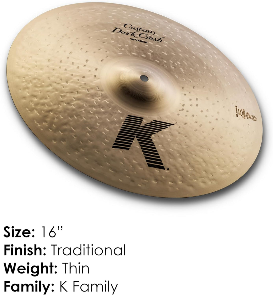 Zildjian K Custom Series - 16" Dark Crash Cymbal 16 Zoll, 16 Zoll