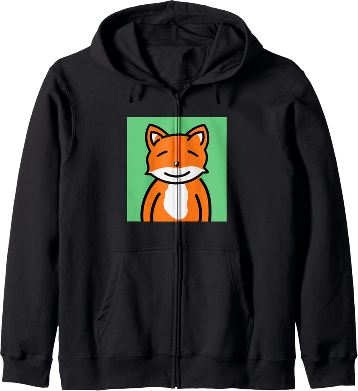 Chiller Fuchs, Kawaii Fox niedliches Flat Design Kapuzenjacke