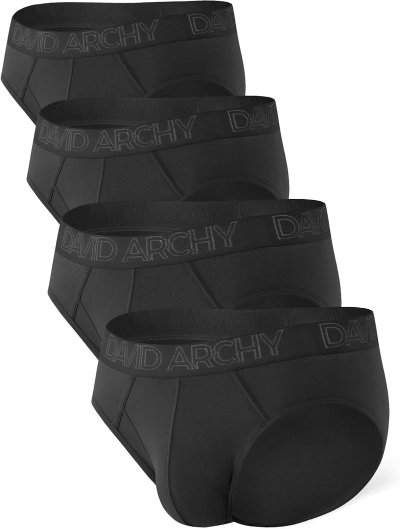 DAVID ARCHY 4/7er Pack Herren Slip Männer Slips Stretcken Unterwäsche Weich Ohne Etikett S C:schwarz
