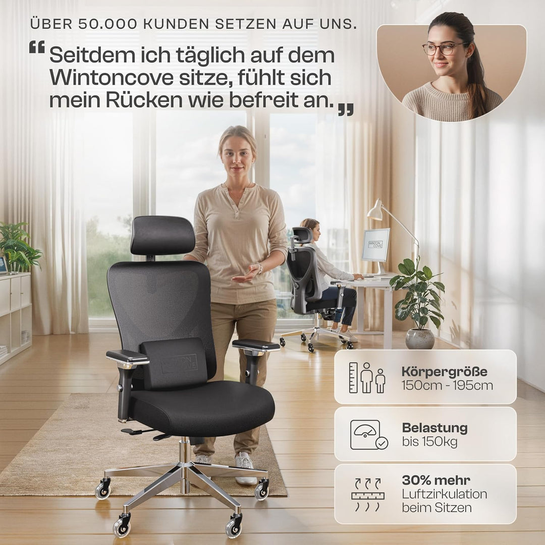 Lancelot Bürostuhl Ergonomisch [VERGLEICHSSIEGER] Bürostuhl Testsieger | Schreibtischstuhl Ergonomis