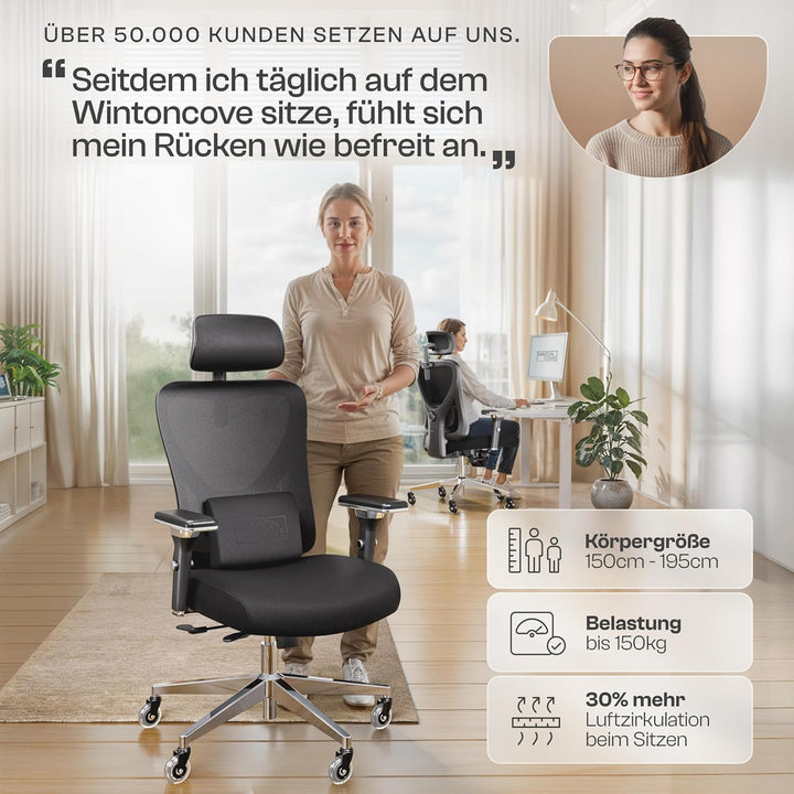 Lancelot Bürostuhl Ergonomisch [VERGLEICHSSIEGER] Bürostuhl Testsieger | Schreibtischstuhl Ergonomis