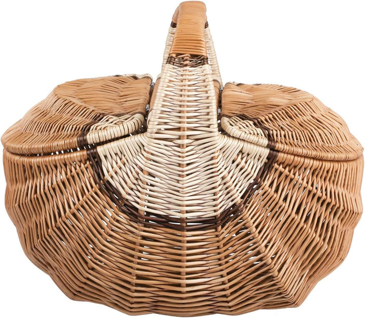 e-wicker24 Alles aus Weide Picknickkorb aus Weide Weidenkorb mit dem Deckel grosser Aufbewahrungskor