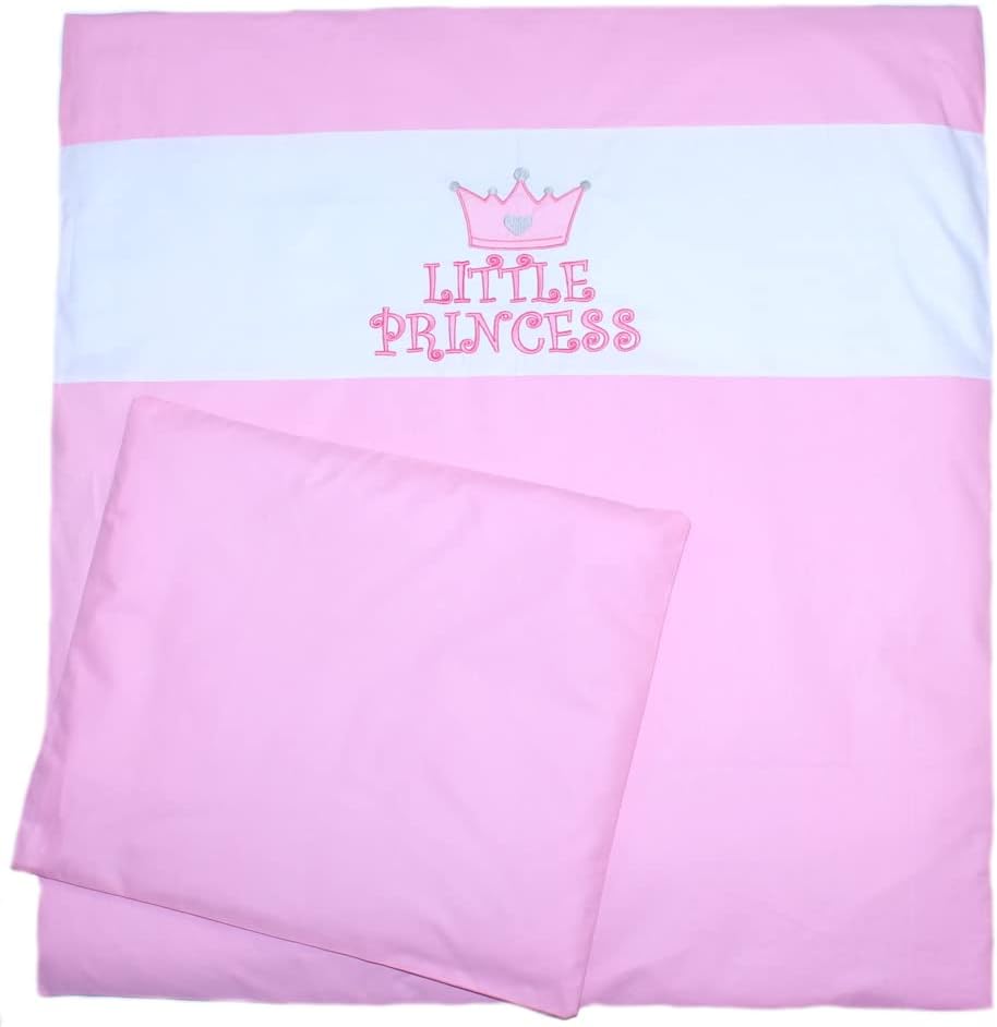 Baby Bettwäsche Set - Princess - 70x78 für Baby Wiege Kinderwagen Beistellbett 2-4 teilig (Rosa, 4 t