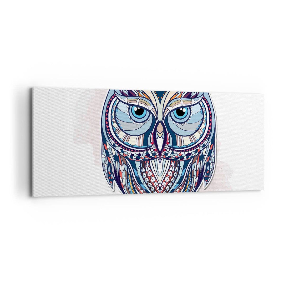 Wandbilder Dekoration Wohnzimmer Owl aztekische Tierwelt Grafik Panorama Bilder auf Leinwand 120x50c