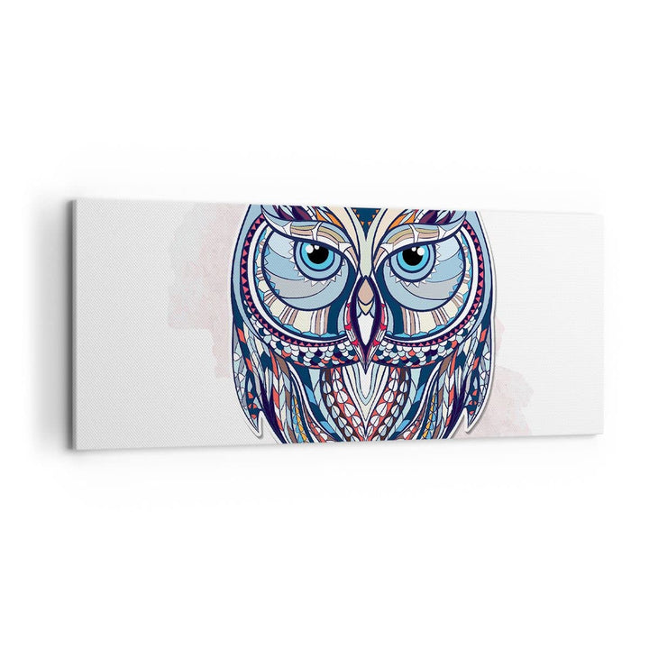 Wandbilder Dekoration Wohnzimmer Owl aztekische Tierwelt Grafik Panorama Bilder auf Leinwand 120x50c
