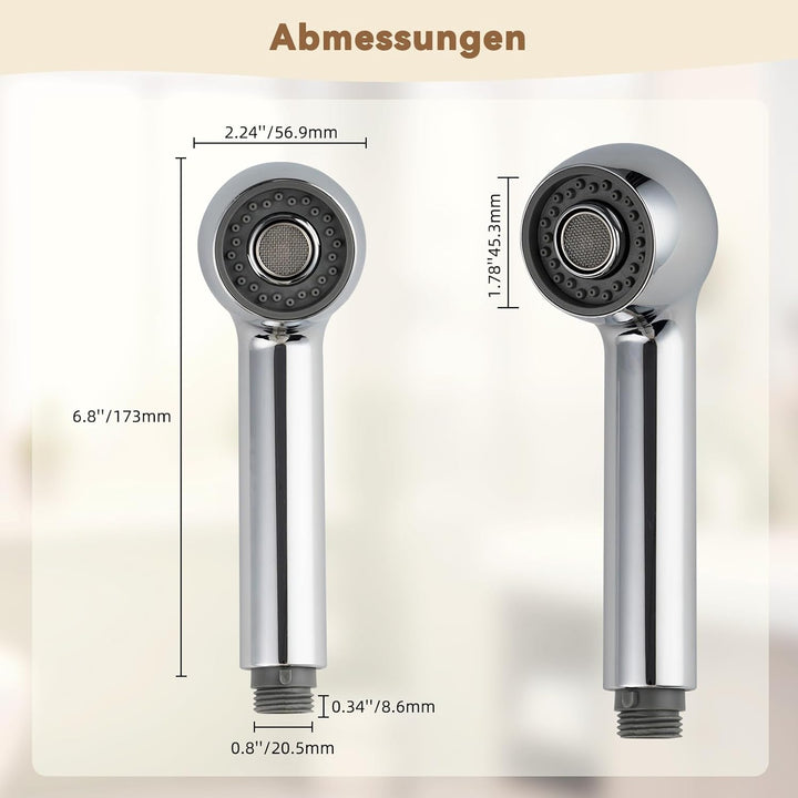 Hibbent Brausekopf Küchenarmatur, Geschirrbrause Ersatzkopf 2 Strahlarten (Strahl und Brause), Badez