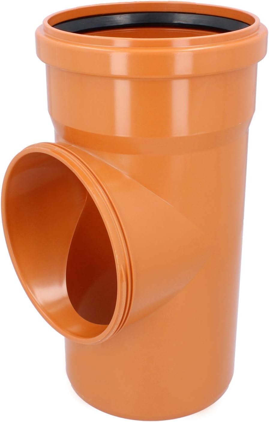 PP Reinigungsrohr Revisionsrohr Ø DN 200 mm Orange KG-Rohr mit Revisionsöffnung Gummidichtringen Sch