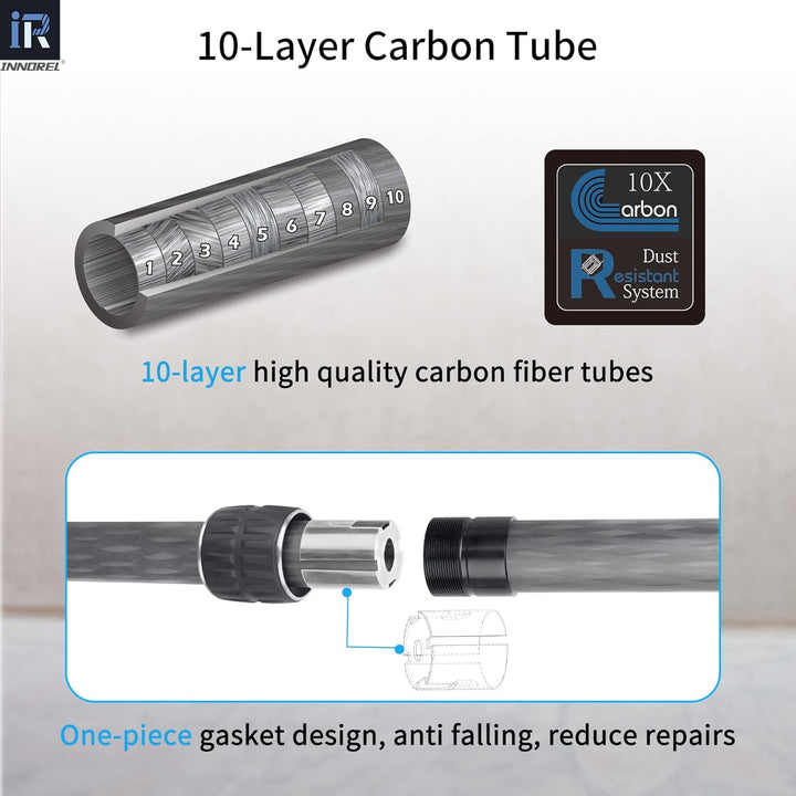 Universel 10 Couches en Fibre de Carbone Trépied Colonne-ER252C/ER282C/ER322C, ER252C