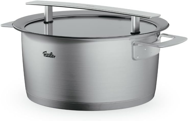 Fissler Phi Collection Kochtopf (24 cm, 5,1 L) mit Glasdeckel – grosser Edelstahl-Topf, induktionsge