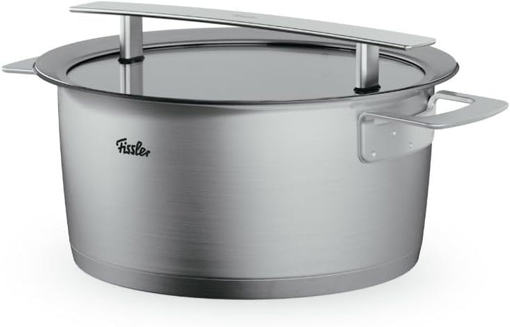 Fissler Phi Collection Kochtopf (24 cm, 5,1 L) mit Glasdeckel – grosser Edelstahl-Topf, induktionsge
