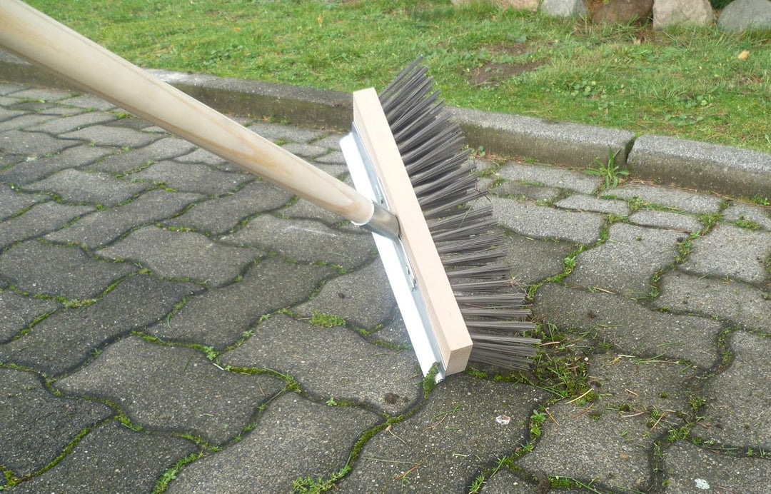 Drahtbesen 30 cm mit Schabekante, 28 mm Metallhalter, Schneebesen, Kratzbesen, Laubbesen