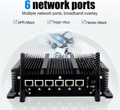 WEIDIAN Firewall Micro Appliance 2.5G, Firewall Box 6 RJ45 2.5GbE Port, Firewall Appliance Core i3-8