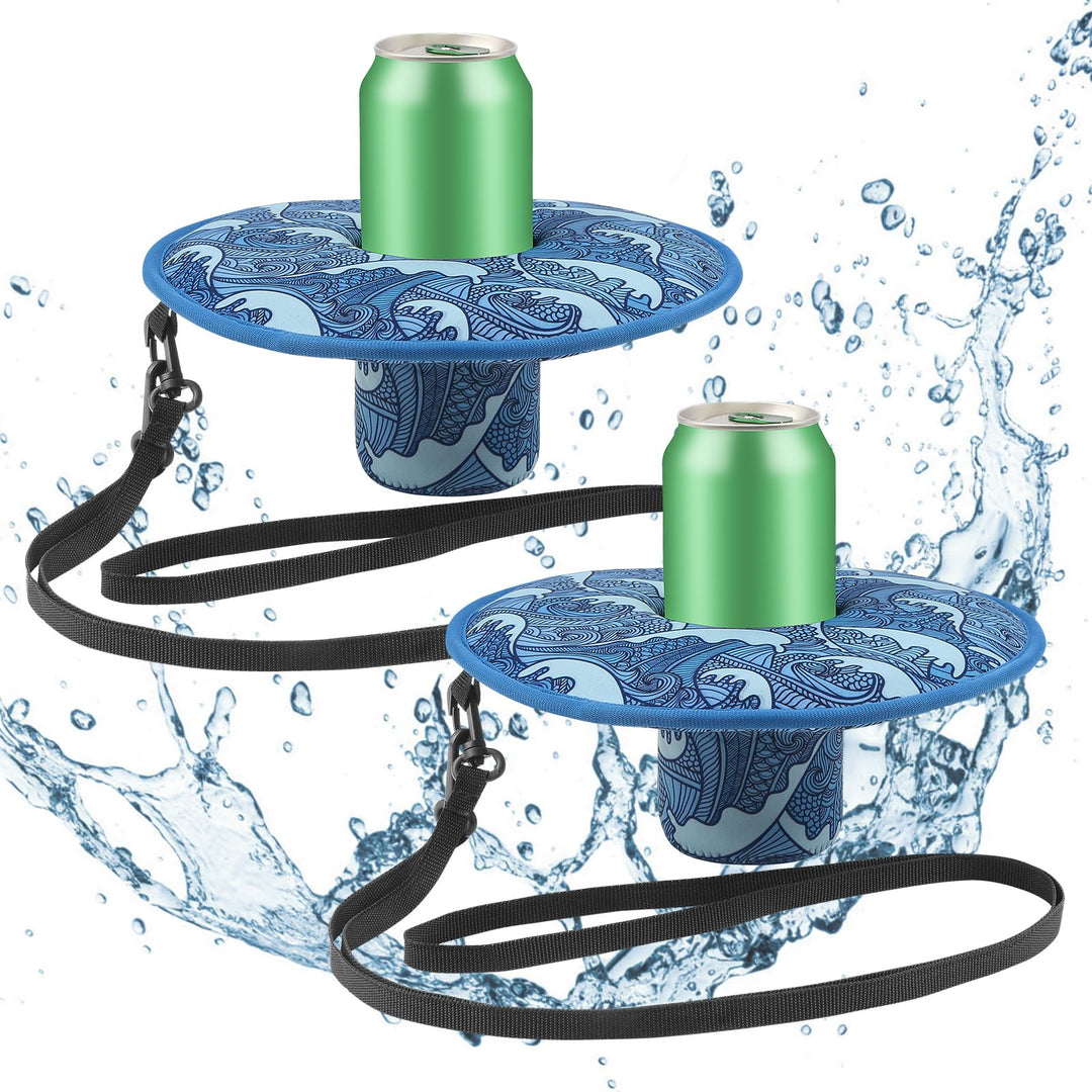 2 Stück Getränkehalter Pool Schwimmend Neoprene Schwimmender Pool Tablett Getränke Kühler Bierhalter