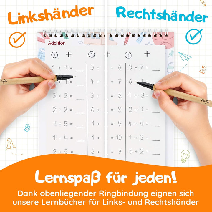 Filapen® 5 Stück Magische Übungshefte Deutsch I Wiederverwendbare Übungshefte für Vorschulkinder I V