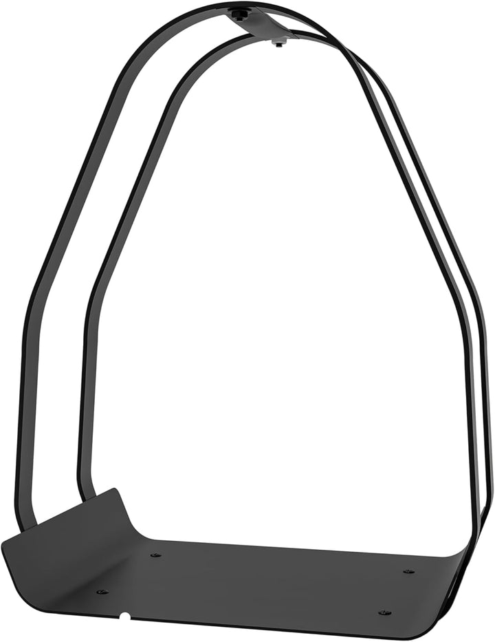 Kingson Kaminholzkorb – Schwarz pulverbeschichteter Metall-Feuerholzkorb mit Griff – 36×35×48 cm – E