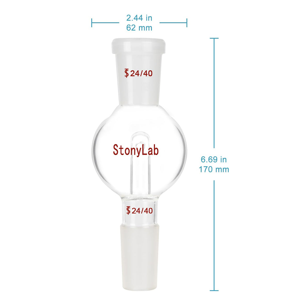stonylab Rotationsverdampfer Bump Trap 24/40 äusseres oberes Gelenk, 24/40 Standard Konus inneres un