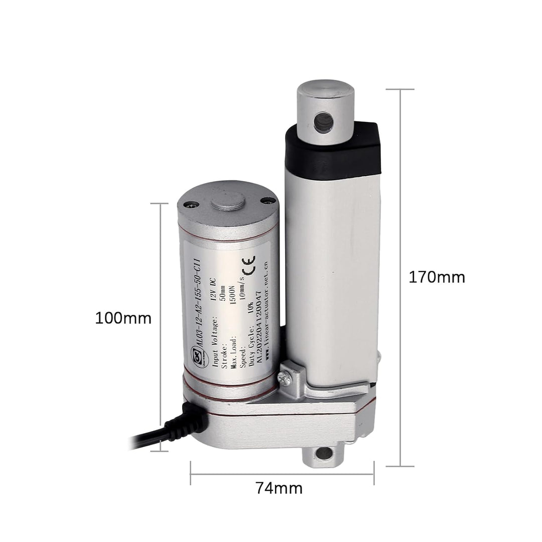 AUTTGINN 1500N 50mm Linearmotor, 12v DC Linear Actuator Motor Elektro Zylinder Schubstangenmotor für