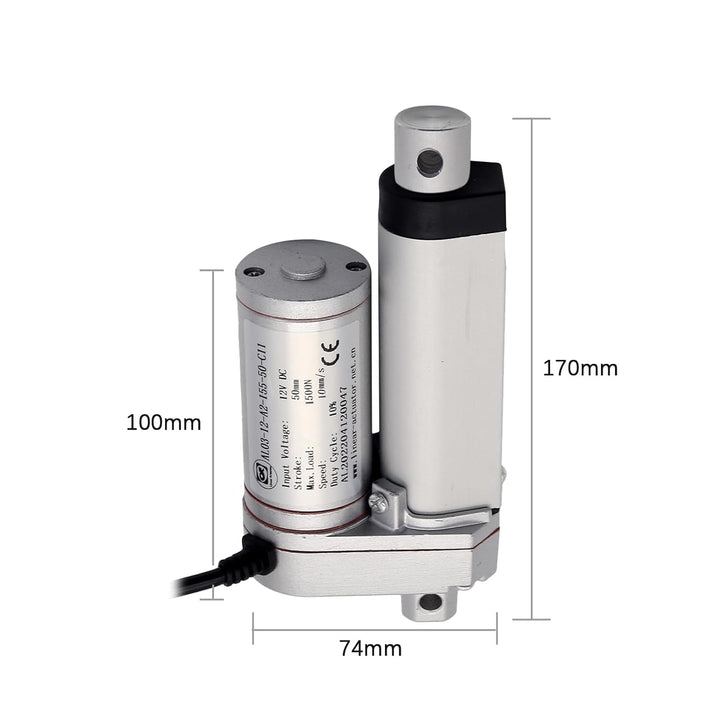 AUTTGINN 1500N 50mm Linearmotor, 12v DC Linear Actuator Motor Elektro Zylinder Schubstangenmotor für