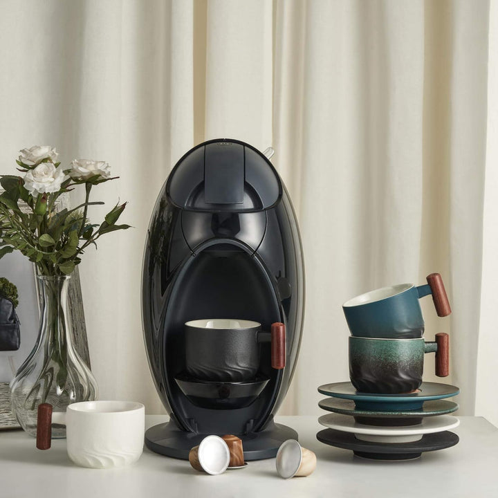 ERBO 2er Set Espressotassen 70 ml, Premium Espresso Tassen mit Henkel, Mini Teetasse Kaffeetasse aus
