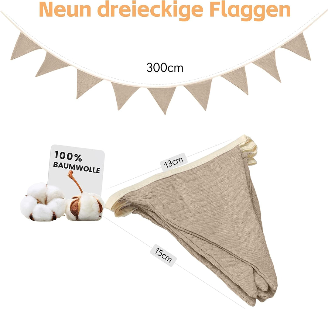 Hook Hausbett Himmel Deko Set, Betthimmel Hausbett aus Musselin - 1 Betthimmel &amp; 1 Wimpelkette, für