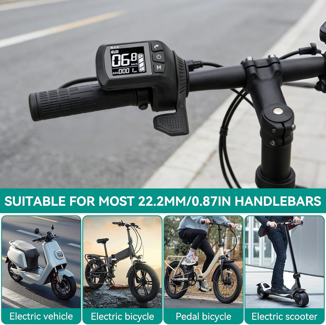 Elektrofahrrad -LCD -Display, 2 in 1 Wassersicher 5 Pin Stecker Universal Scooter Ebikes Anzeige Mes