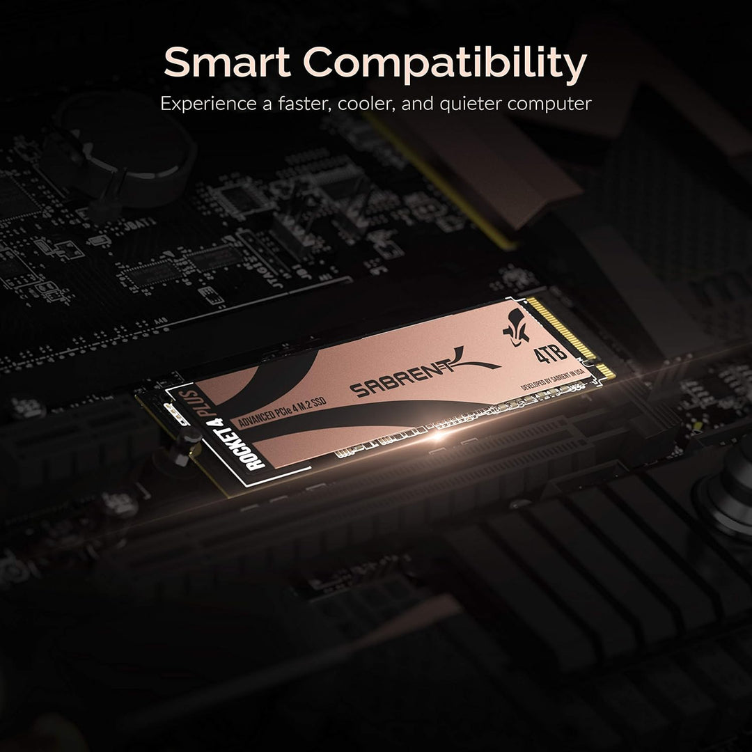 Sabrent M.2 NVMe SSD 4TB Gen 4, Internes Solid State 7100 MB/s Lesen, PCIe 4.0 intern Festplatte Für