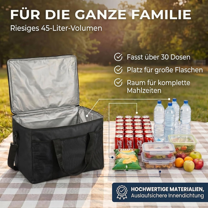 XXL Kühltasche iolierte Getränke & Snack-Tasche Isotasche Picknick-Tasche für Camping Reisen Urlaub