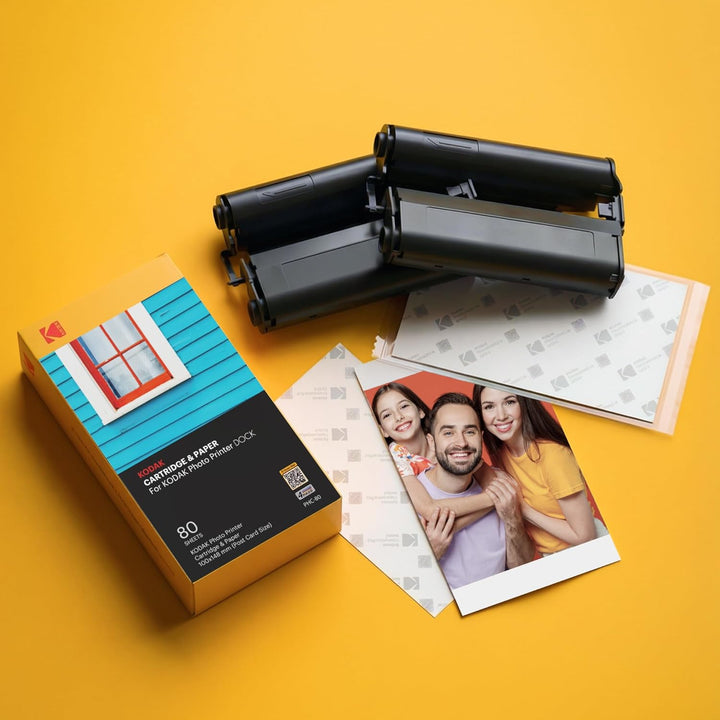 KODAK 4PASS Film-Kartridge(10x15cm) für KODAK Dock und Dock Plus, 80 Blatts 80 Blätter, 80 Blätter