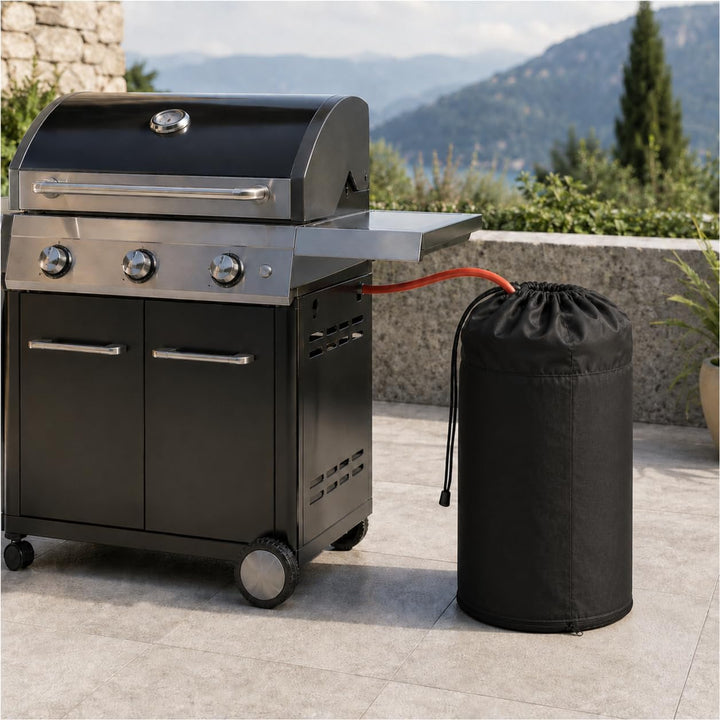 Gasflaschen Abdeckung 11 kg für Grill und Camping Gasflaschenhülle mit Kordelzug Reissverschluss sta