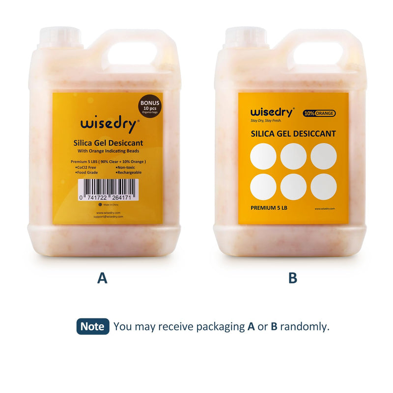 wisedry [5 LBS] Silikagel Perlen Wiederverwendbare mit Farbe indikator Wiederaufladbar Kieselgel Tro