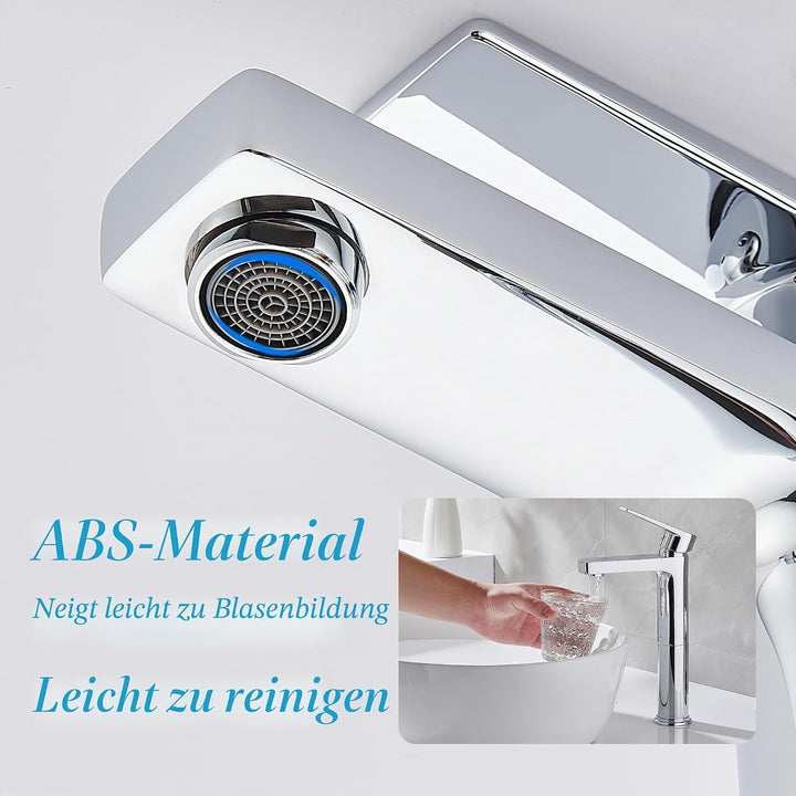GRICOL Wasserhahn Bad Waschbecken Messing Mischbatterie Einhebelarmatur Badarmaturen Hoch Silber