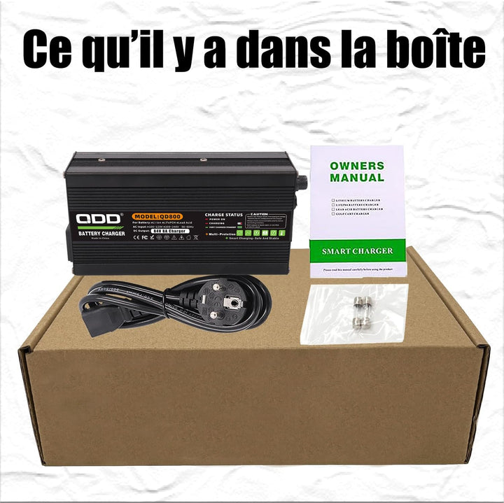 QDD 72V 8A Ladegerät 82,8 V Bleiakkumulator Ladegerät für 72 V Bleiakkumulator mit DC Stecker C13 N+