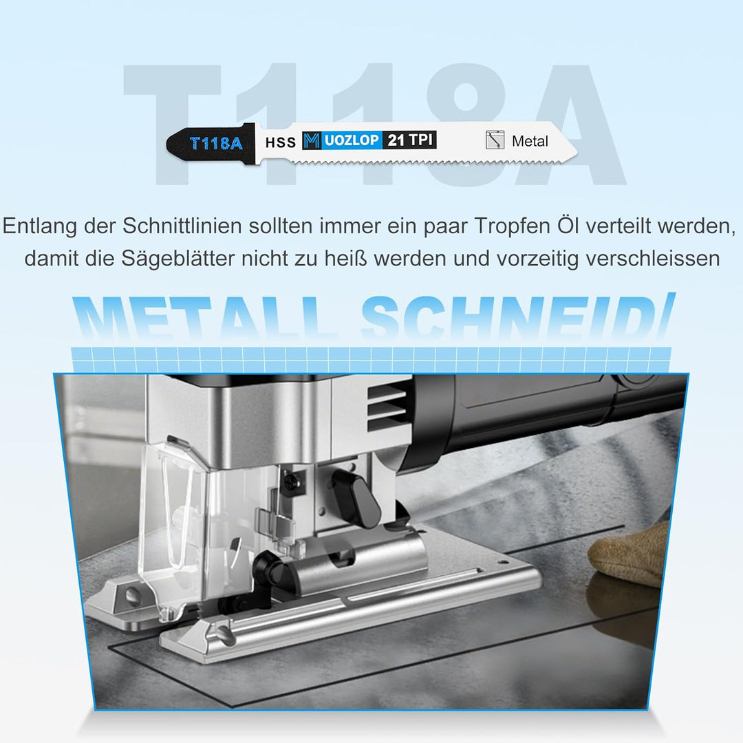50tlgT118A Stichsägeblätter ，T-Schaft Stichsägeblatt Set mit Aufbewahrungskoffer für Metall，sägeblät