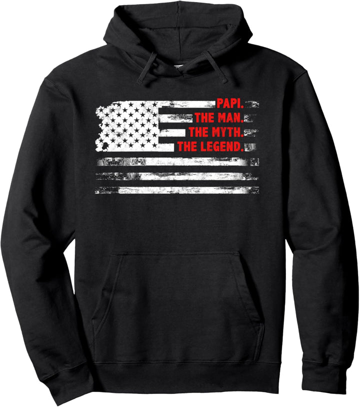 Papi The Man Myth Legend USA Flagge Vatertagsgeschenk für Papi Pullover Hoodie