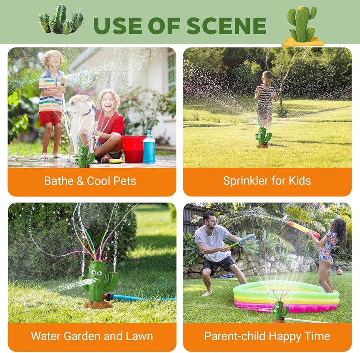 Wasserspielzeug für Kinder, Outdoor Kaktus Wassersprinkler Wasserspritz Wasserspiel Gartenspielzeug