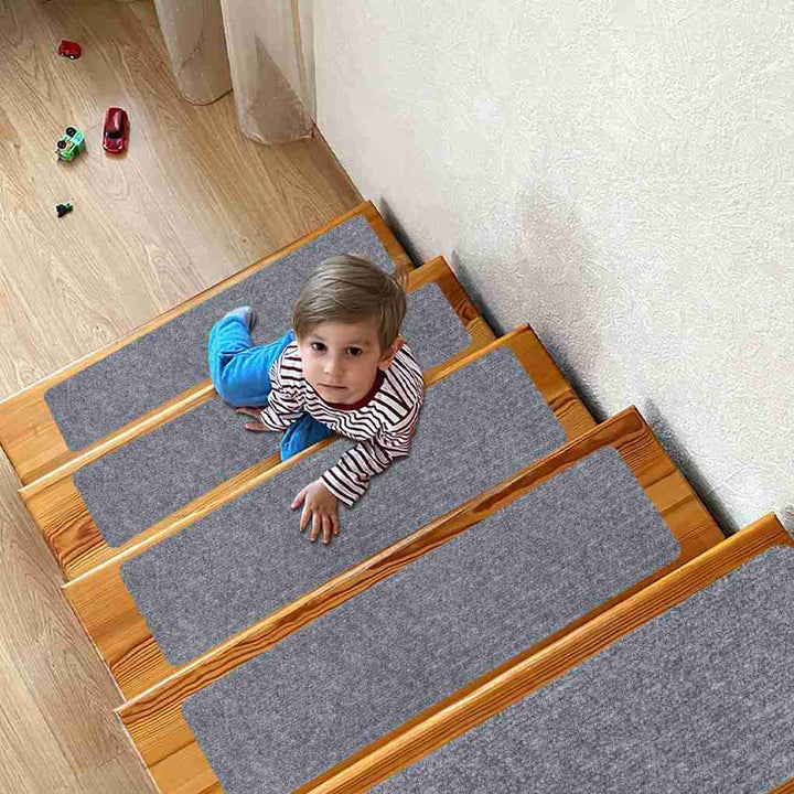 Arthome Teppich Treppenstufen Anti Rutsch Treppenteppich Teppiche 15 packen 20x76cm für Holztreppen,